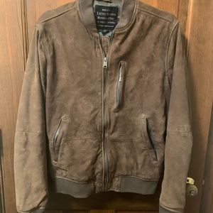 Lucky Brand men’s Suede Leather Bomber Jacket